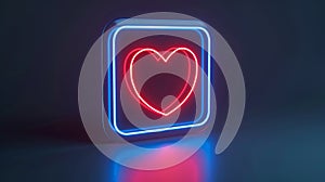 The Neon Heart Icon.AI generated image