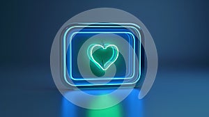 The Neon Heart Shape.AI generated image