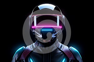 neon helmet, AI generated
