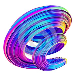 Neon and holographic colored 3d twisted shape photo