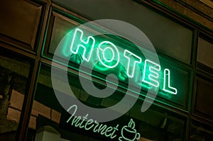 Neon Hotel Sign