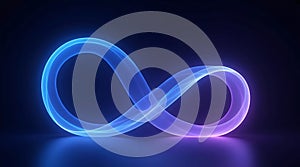 Neon Infinity Loop Glowing Abstract Background