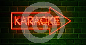 Neon karaoke sign shows bar has open mic or private booths - 4k