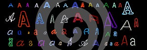 Neon letter A collection