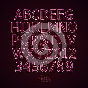 Neon Light Alphabet Font.