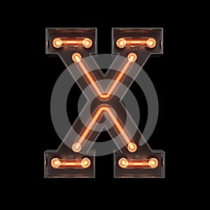 Neon Light Alphabet X