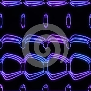 Neon light on black seamless repeat pattern