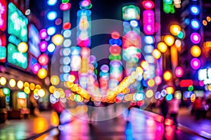 Neon Light Blur Vibrant Nightlife Colors