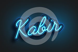 Neon Light Editable Text Effect of Hindi name Kabir. photo