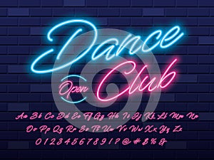 Neon light font