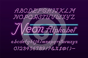 Neon light font