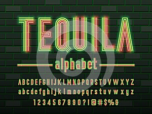 Neon light font