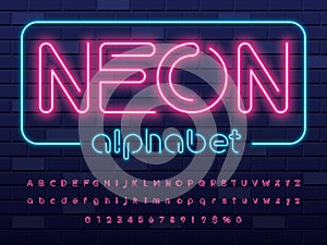 Neon light font