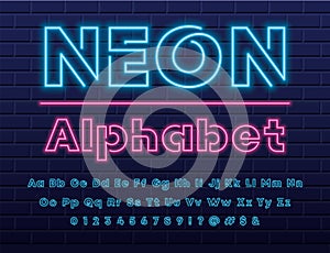 Neon light font