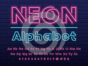 Neon light font