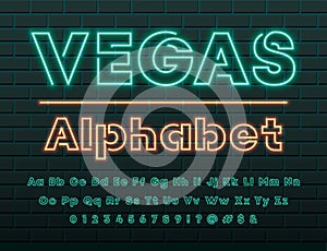 Neon light font