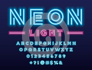 Neon light font