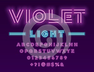 Neon light font