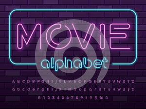 Neon light font