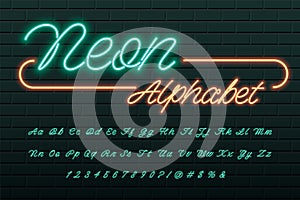 Neon light font