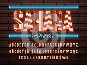 Neon light font