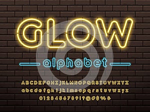 Neon light font