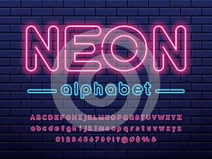 Neon light font