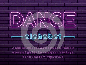 Neon light font