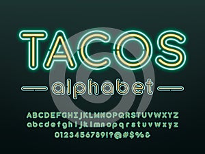 Neon light font