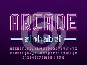 Neon light font