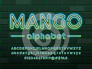 Neon light font