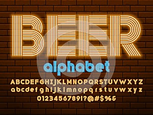 Neon light font