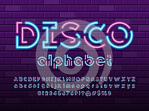 Neon light font