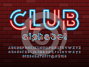 Neon light font