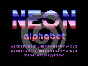 Neon light font