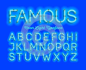 Neon light font