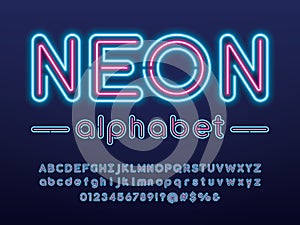 Neon light font