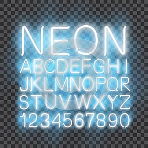 Neon light Font vector transparent background