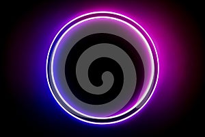 Neon light glowing circles