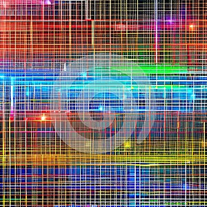 464 Neon Light Grid: A futuristic and dynamic background featuring a grid of neon lights in electrifying and vibrant colors that