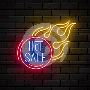 Neon light hot sale promotion banner, price tag, discount
