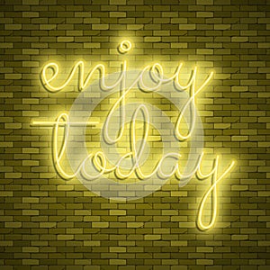 Neon light lettering, Stock vector. Color design