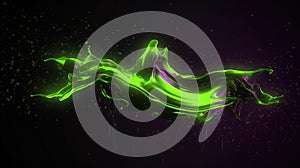 neon light modern abstract wallpaper artwork, green wave, ai generated image