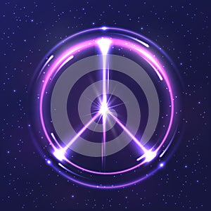 Neon light pacific symbol