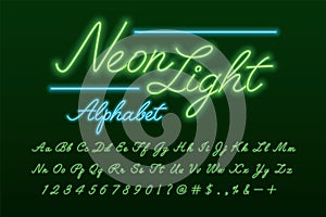 Neon light script font