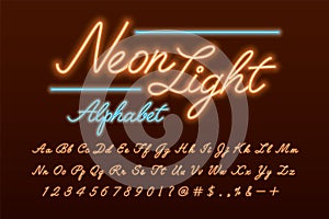 Neon light script font