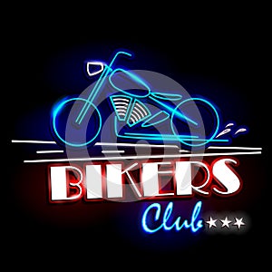 Neon Light signboard for Bikers Club