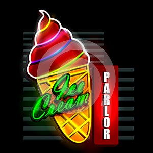 Neon Light signboard for Ice Cream Parlor