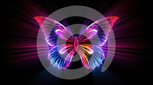 a neon light silhouette inspired butterfly wallpaper, ai generated image