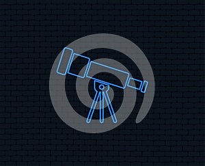 Telescope icon. Spyglass tool symbol.
